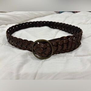GAP Brown Braided Belt Size XS Brass/Gold Harware.  Pre loved